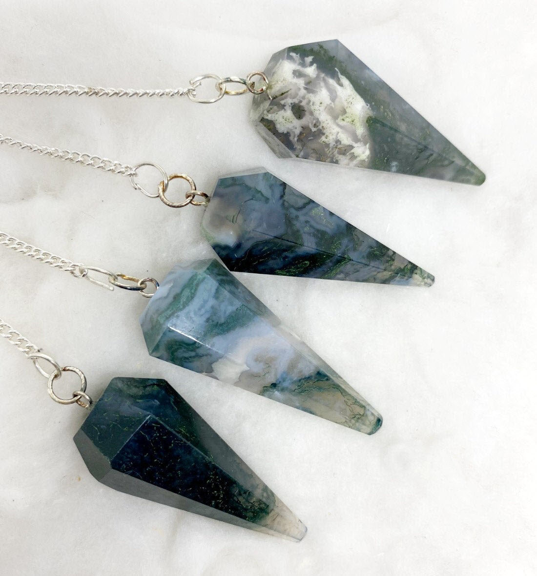 Moss agate outlet pendulum