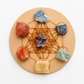 Juego de piedras de cristal de Chakra en bruto de 7 naturales genuinos, Kit de piedras preciosas en bruto para la colección de principiantes