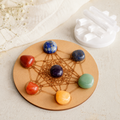 Juego de piedras de cristal de siete chakras naturales genuinos, juego de piedras preciosas caídas de chakra pulido en bruto