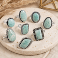 Amazonite rings – Gemstone rings Natural Crystal Healing Jewelry Collection