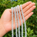 Uncut Raw Aquamarine Crystal Chip Beads for Necklace (Protection and Anxiety Relief)