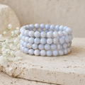 Bracelet en agate de dentelle bleue 4MM, 6MM, 8MM, 10MM Un bracelet de perles rondes, bracelet de pierres précieuses pierres de guérison