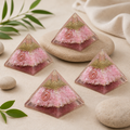 Rose Quartz Orgone pyramid, Clear Quartz Crystal Pencil