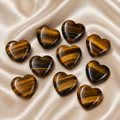 Corazón de cristal de ojo de tigre, Mini corazón de cristal de bolsillo de 1 pulgada hinchado