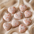 Sunstone Heart Crystal, Puffy Mini 1 Inch Pocket Crystal Heart.