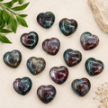 Cristal de coeur de jaspe fantaisie, mini coeur de cristal de poche gonflé de 1 pouce