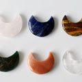 Lot Of 20Pcs Polished Green Jade Crystal Moons, Hand Carved Crescent Moon Shaped