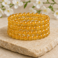 Bracelet en citrine chauffée 4MM, 6MM,8MM, 10MM, 12MM Bracelet en cristal perlé rond