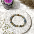 Blue Calcite Round Beads Bracelet, Gemstone Bracelet