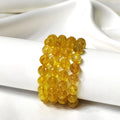 Faceted Heated Citrine Beads Bracelet, Crystal Bracelet.