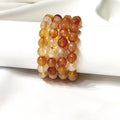 Carnelian Faceted Beads Bracelet, Crystal Bracelet