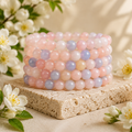Bracelet Morganite 6MM 8MM Un Bracelet de Perles Rondes, Bracelet de Pierres Précieuses Pierres de Guérison