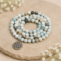 Multi Amazonite Beads Mala Bracelet, 108 Prayer Beads Necklace (Good luck and Fortune)