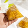 Citrine Orgone Pyramid, Crystal Energy Pyramid