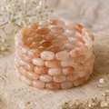 Peach Moonstone Nugget Bracelet ~ Crystal Nuggets Jewelry