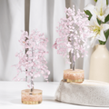 Árbol de cristal de cuarzo rosa, árbol de piedras preciosas de la mentira para la decoración del hogar,