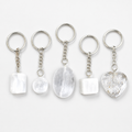Selenite Key Chain, Gemstone Keychain Crystal Key Ring (Purification and Aura Cleansing)