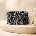 Pulsera de obsidiana de copo de nieve 4MM, 6MM, 8MM, 10MM Una pulsera de cuentas redondas, pulsera de piedras preciosas Piedras curativas