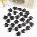 Colgante de corazón de cristal de turmalina negra real, collares en forma de corazón genuinos, encanto de piedra preciosa pulida