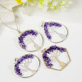 Natural Amethyst Crystal Tree of Life Pendant |Crystal Pendant