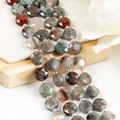 African Bloodstone Gemstone Disc Beads Crystal Healing Beads for Jewelry Making