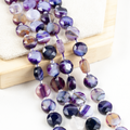 Purple Banded Agate Disc Beads Crystal Healing Beads for Jewelry Making