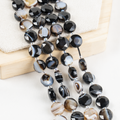 Black Sulemani Disc Beads Crystal Healing Beads for Jewelry Making