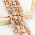 Peach Moonstone Disc Beads Crystal Healing Beads for Jewelry Making
