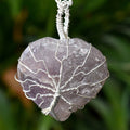 Amethyst Heart Silver Wire Wrapped Pendant, Crystal Heart Silver Wrapped Pendant