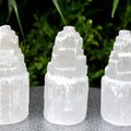 Torres de remolino de selenita en bruto natural, varitas de cristal en espiral blancas curativas genuinas de 4 pulgadas, lotes a granel al por mayor Puntos de piedras preciosas de cuerno de unicornio sin procesar