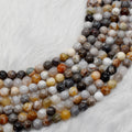 Bamboo Leaf Beads, Natural Crystal Round Beads 8mm