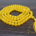 One (1) Natural 8mm Yellow Jade Mala With 108 Prayer Beads For Mediataion Tibetan mala Jap Mala Prayer Mala Neckles ~ JP548