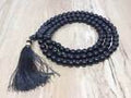 Collar de meditación de cuentas de oración Mala 108 de ónix negro natural de 6 mm