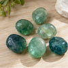 Piedras caídas de fluorita verde Cristales caídos medianos de grado AAA, 1 pieza, 2, 3, 5 y 10 piezas