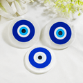 3" Selenite Evil Eye Charging Plate – Selenite Crystal Coaster & Energy Cleansing Plate