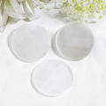 4 inches Selenite Plate, White Round Plain Selenite Charging Plate