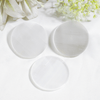 4 inches Selenite Plate, White Round Plain Selenite Charging Plate