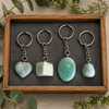 Amazonite Key Chain, Gemstone Keychain Crystal Key Ring (Trust and Breaking Addictions)