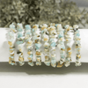 Pulseras de chips de amazonita natural, chips sin cortar, pulseras de chips de piedras preciosas de cristal sueltas