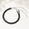 Black Tourmaline Anklet – Natural Crystal Protection Jewelry