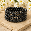 Black Shungite Bracelet (Cleansing and Elimination Toxins)