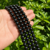 Black Tourmaline Beads, Natural Round Crystal Beads 4mm to 12mm