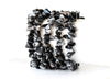 Pulseras de viruta de obsidiana de copo de nieve natural, pulseras de viruta de piedras preciosas de cristal sueltas ~ pulsera de viruta curativa