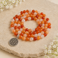 Carnelian Beads Mala Bracelet, 108 Prayer Beads Necklace (Vitality and Motivation)