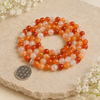 Carnelian Beads Mala Bracelet, 108 Prayer Beads Necklace (Vitality and Motivation)
