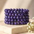 Pulsera Charoite 6MM, 8MM, 10MM D Pulsera de cuentas redondas, Pulsera de piedras preciosas Piedras curativas