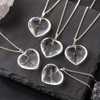 Clear Quartz Crystal Heart Pendant, Genuine Heart Shaped Necklaces.
