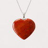 Colgante de corazón de cristal de jaspe rojo real, encanto de piedra preciosa pulida en forma de corazón genuino