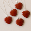 Real Red Jasper Crystal Heart Pendant, Genuine Heart Shaped