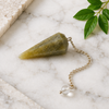 Péndulo Hexagonal Facetado de Aventurina Verde, Péndulo de Cristal